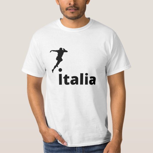 Voetballer Italië, aanpasbaar T-shirt (Voorkant)
