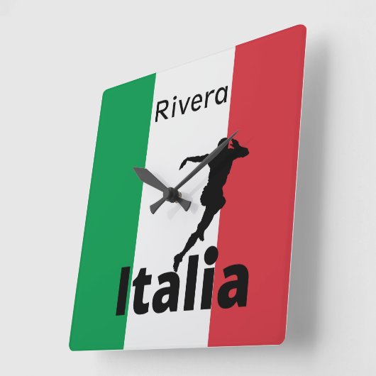 Voetballer, Italië aanpasbaar Vierkante Klok (Hoek)