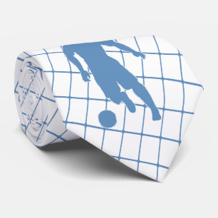Voetballer Kicking Ball Blue Check stropdas 2