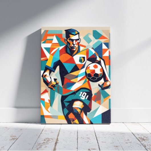 Voetballer kubismeCanvas Print