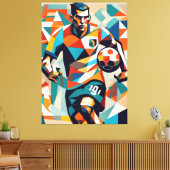 Voetballer kubismeCanvas Print (Insitu (Woonkamer))