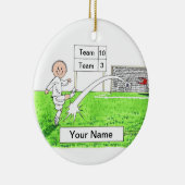 Voetballer - Mannelijk, Wit Uniform Keramisch Ornament (Rechts)