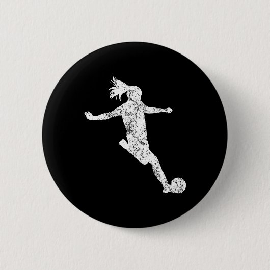 Voetballer Meisje Gift Ronde Button 5,7 Cm (Voorkant)