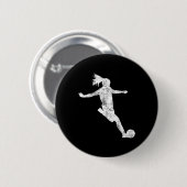 Voetballer Meisje Gift Ronde Button 5,7 Cm (Voorkant /achterkant)