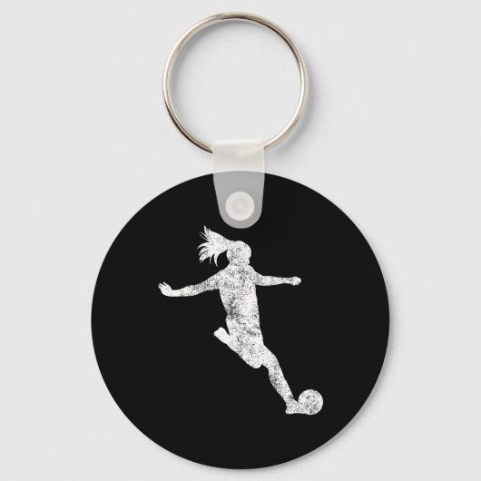 Voetballer Meisje Gift Sleutelhanger (Voorkant)
