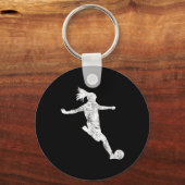 Voetballer Meisje Gift Sleutelhanger (Voorkant)