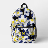 Voetballer monogrammed blauw goud team kleuren bedrukte rugzak (Voorkant)