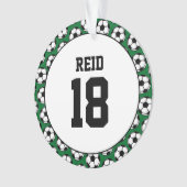 Voetballer NAAM Nummer Sport Doel Plezier Ornament (voorkant)