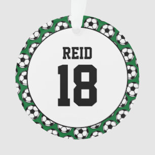 Voetballer NAAM Nummer Sport Doel Plezier Ornament
