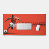 Voetballer op rode achtergrond bureaumat (Keyboard & Muis)