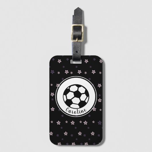 Voetballer Schattige Star Pattern Meisjes Geperson Bagagelabel (Voorkant (verticaal))