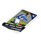 Voetballer Trading Kaart in Krachtig Blauw Wit Magneet (Linkerzijde)