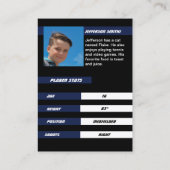 Voetballer Trading Kaart in Zwart Blauw Contactkaartje (Achterkant)