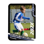 Voetballer Trading Kaart in Zwart Blauw Magneet (Verticaal)