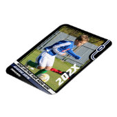 Voetballer Trading Kaart in Zwart Blauw Magneet (Linkerzijde)