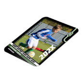 Voetballer Trading Kaart in Zwart Groen Magneet (Linkerzijde)