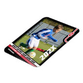 Voetballer Trading Kaart in Zwart Rood Magneet (Linkerzijde)