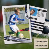 Voetballer Trading Kaart Lichtgrijs Blauw Contactkaartje