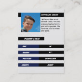 Voetballer Trading Kaart Lichtgrijs Blauw Contactkaartje (Achterkant)