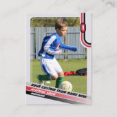 Voetballer Trading Kaart Lichtgrijs Rood Contactkaartje (Voorkant)
