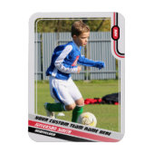 Voetballer Trading Kaart Lichtgrijs Rood Magneet (Verticaal)