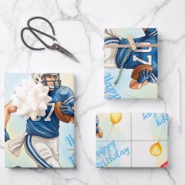 Voetballer Verjaardag, Ballonnen, Vuurwerk, Fun Inpakpapier Vel