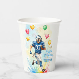 Voetballer Verjaardag, Ballonnen, Vuurwerk, Fun Papieren Bekers