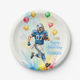 Voetballer Verjaardag, Ballonnen, Vuurwerk, Fun Papieren Bordje