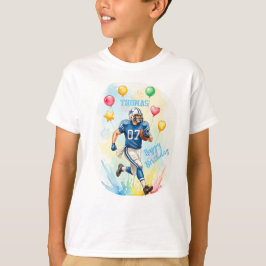 Voetballer Verjaardag T-shirt, Ballonnen, Vuurwerk T-shirt