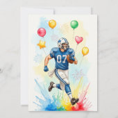 Voetballer Verjaardagsfeest Uitnodiging, Ballonnen Kaart (Achterkant)