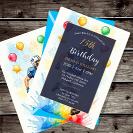 Voetballer Verjaardagsfeest Uitnodiging, Ballonnen Kaart