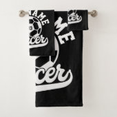 Voetballer VOEG NAAM Football Team gepersonaliseer Bad Handdoek (Insitu)