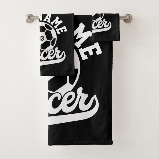 Voetballer VOEG NAAM Football Team gepersonaliseer Bad Handdoek (Insitu)