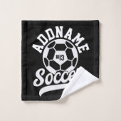Voetballer VOEG NAAM Football Team gepersonaliseer Bad Handdoek (Wasdoekje)