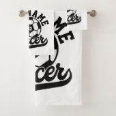 Voetballer VOEG NAAM Football Team gepersonaliseer Bad Handdoek (Insitu)