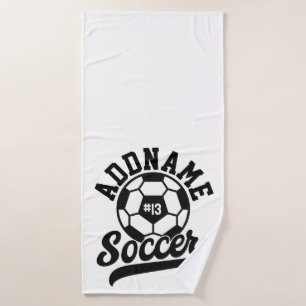 Voetballer VOEG NAAM Football Team gepersonaliseer Bad Handdoek