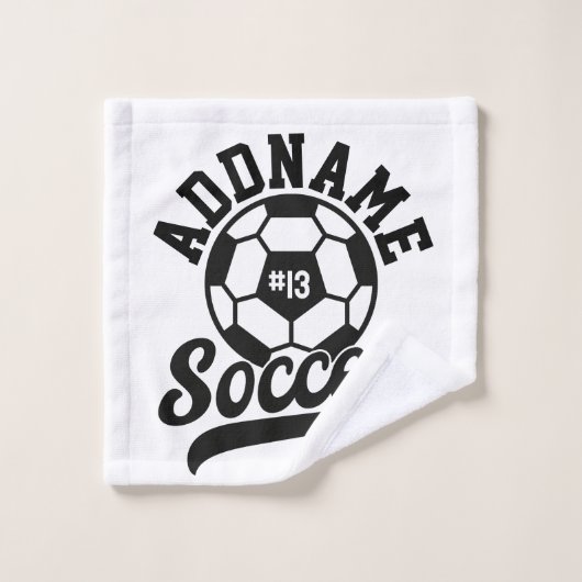 Voetballer VOEG NAAM Football Team gepersonaliseer Bad Handdoek (Wasdoekje)