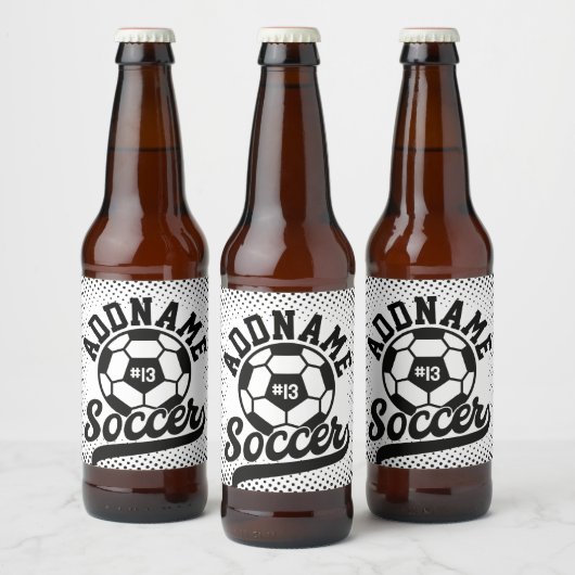 Voetballer VOEG NAAM Football Team gepersonaliseer Bier Etiket (Flessen)