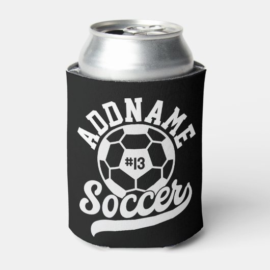 Voetballer VOEG NAAM Football Team gepersonaliseer Blikjeskoeler (Blikje Voorkant)