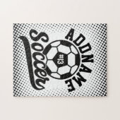 Voetballer VOEG NAAM Football Team gepersonaliseer Legpuzzel (Horizontaal)