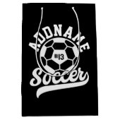 Voetballer VOEG NAAM Football Team gepersonaliseer Medium Cadeauzakje (Voorkant)