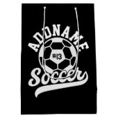 Voetballer VOEG NAAM Football Team gepersonaliseer Medium Cadeauzakje (Achterkant)