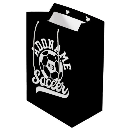 Voetballer VOEG NAAM Football Team gepersonaliseer Medium Cadeauzakje (Achterkant Gekanteld)