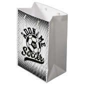 Voetballer VOEG NAAM Football Team gepersonaliseer Medium Cadeauzakje (Voorkant Gekanteld)