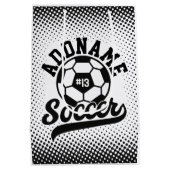 Voetballer VOEG NAAM Football Team gepersonaliseer Medium Cadeauzakje (Achterkant)