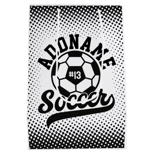 Voetballer VOEG NAAM Football Team gepersonaliseer Medium Cadeauzakje (Achterkant)