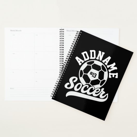 Voetballer VOEG NAAM Football Team gepersonaliseer Planner (Display)
