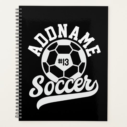 Voetballer VOEG NAAM Football Team gepersonaliseer Planner (Voorkant)