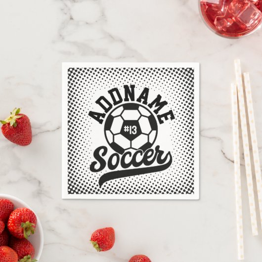 Voetballer VOEG NAAM Football Team gepersonaliseer Servet (Insitu)