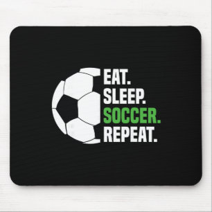 Voetballer Voetbal Liefhebber Eten Slapen Voetbal Muismat